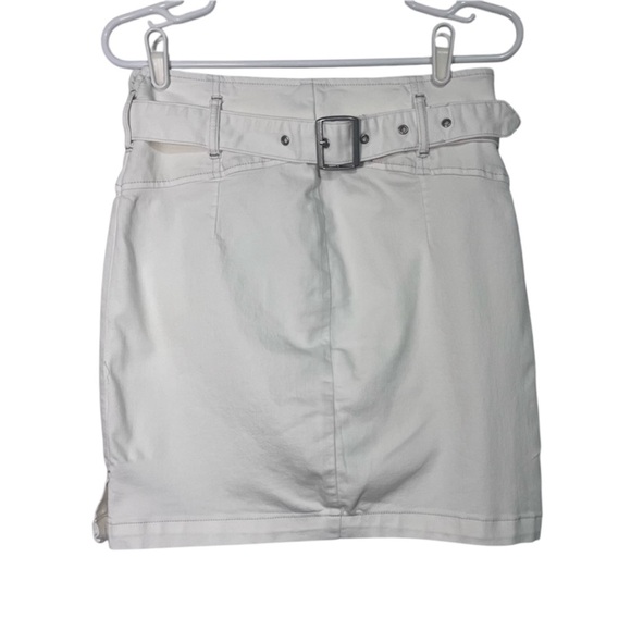 Free People Boho White Belted Mini Jean Skirt Women’s Size 10 - Picture 8 of 12
